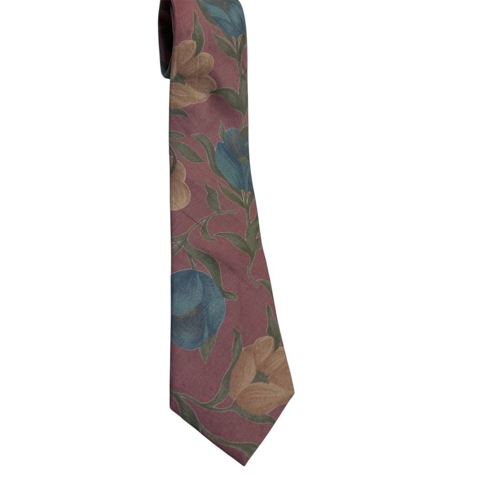 Men's Vintage Bert Pulitzer 100% Silk Floral Necktie Made in the USA